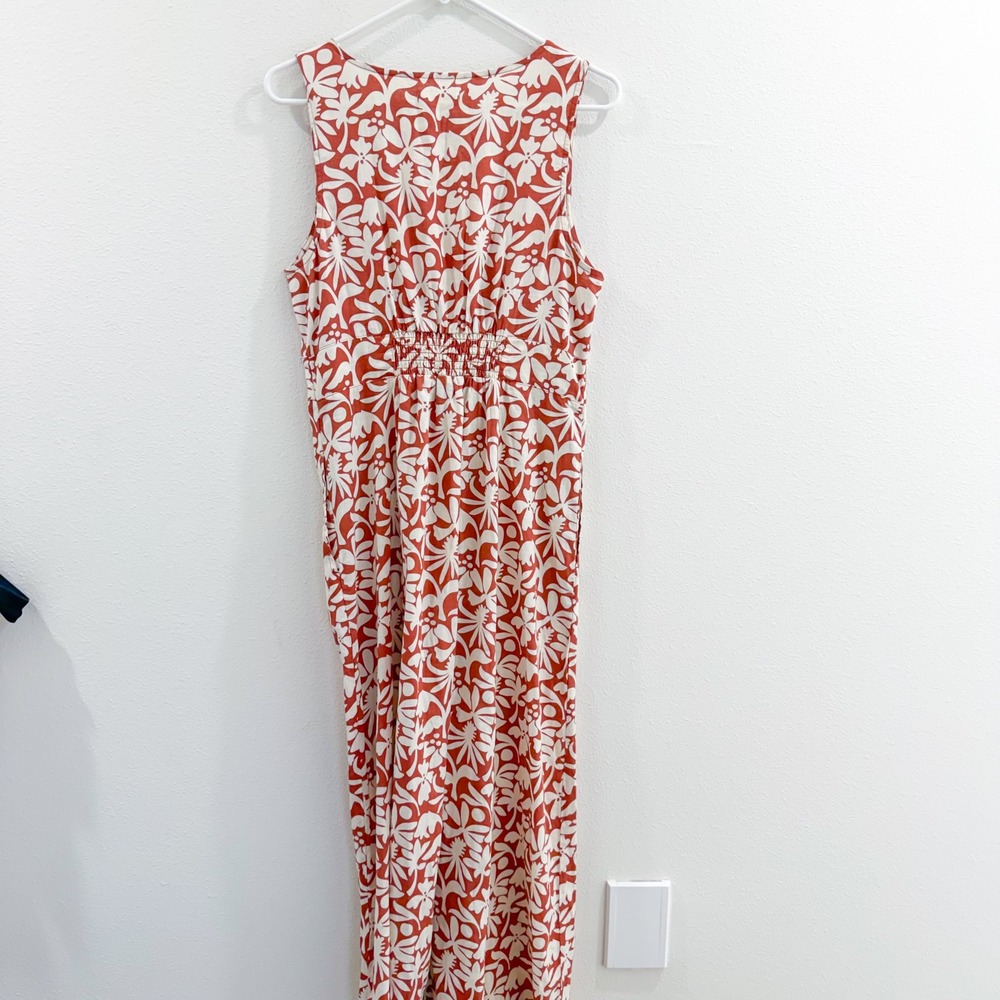 Marine Layer Boho Coastal Retro Camila Tropical Floral Maxi Dress Button M - Picture 6 of 9